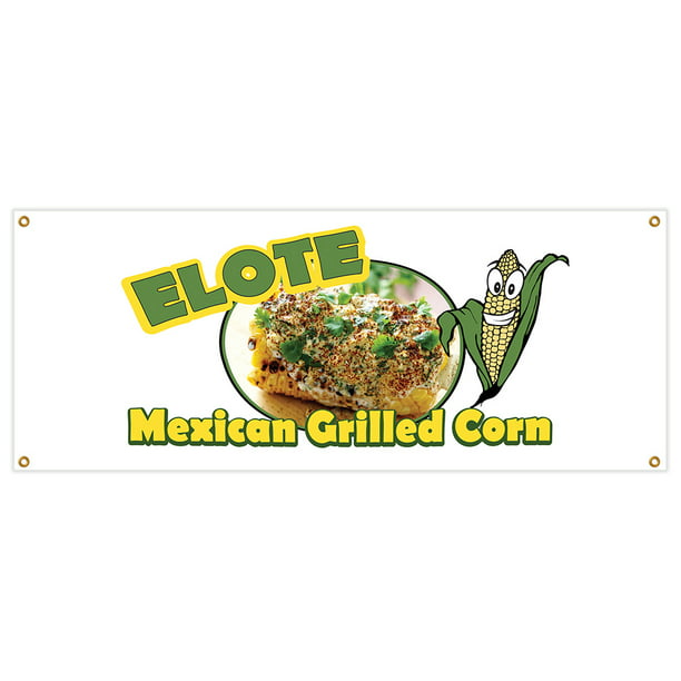 Mexican Corn Here 13 oz Banner Heavy-Duty Vinyl Single-Sided with Metal Grommets 